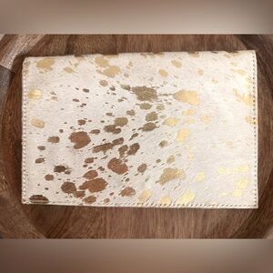 Mersea Co. Metallic Cowhide Clutch